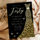 Invitation En Aluminium Gold Love Coeur robe Noir 40e fête d'anniversaire<br><div class="desc">Gold Love Coeur robe Black 40th Birthday Party Foil Invitation Voir d'autres invitations dans notre Niche and Nest Store</div>