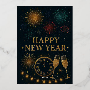 Invitation En Aluminium Gold New Year