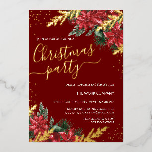 Invitation En Aluminium Gold Red Foliing Corporate Christmas Party