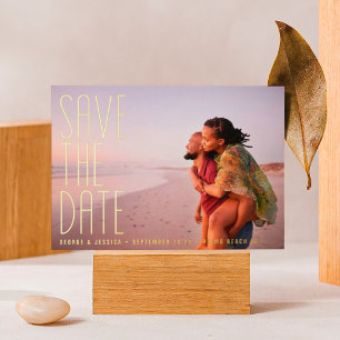 Invitation En Aluminium Gold Text modifiable Deux photos multiples ENREGIS