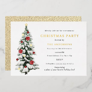 Invitation En Aluminium Gold traditionnel Arbre à eau Noël