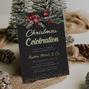 Invitation En Aluminium Golden annuel Noël fête l'or