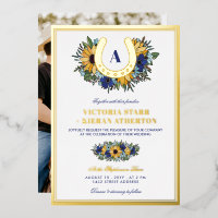 Golden Horseshoe Blue Sunflowers Mariage photo