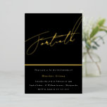 Invitation En Aluminium Golden Script 40th Birthday Party Gold<br><div class="desc">Golden Script 40th Birthday Party Gold Foil Invitation Voir d'autres invitations dans notre Niche and Nest Store</div>