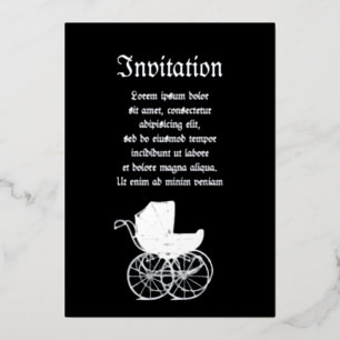 Invitation En Aluminium Gothic Baby Carriage