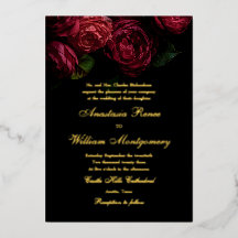 Gothique Elegant Moody Floral Black & Gold Mariage