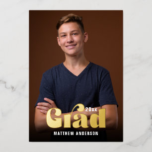 Invitation En Aluminium Grad Photo Retro Class of 2023 Graduation