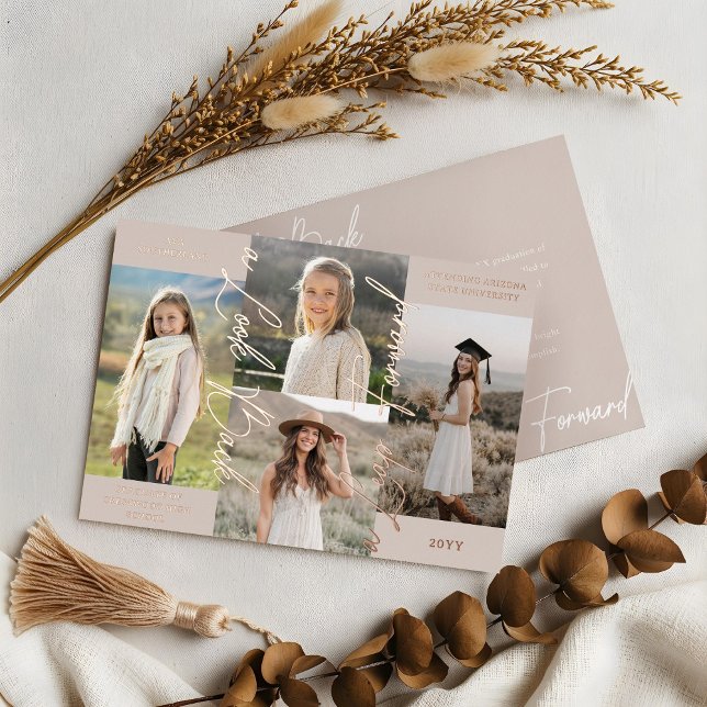 Invitation En Aluminium Graduation Alors & Maintenant Photo Collage Faire- (Graduation Then & Now Photo Collage Announcement)