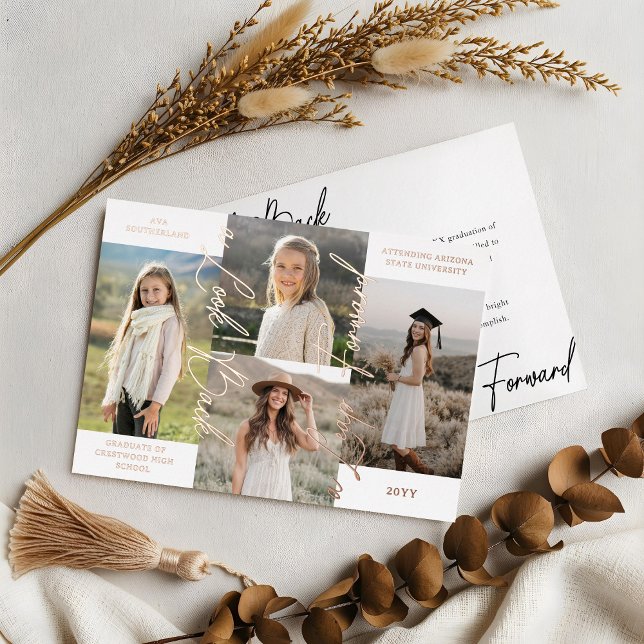 Invitation En Aluminium Graduation Alors & Maintenant Photo Collage Faire- (Graduation Then & Now Photo Collage Announcement)