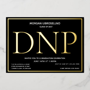 Invitation En Aluminium Graduation de l'or noir DNP