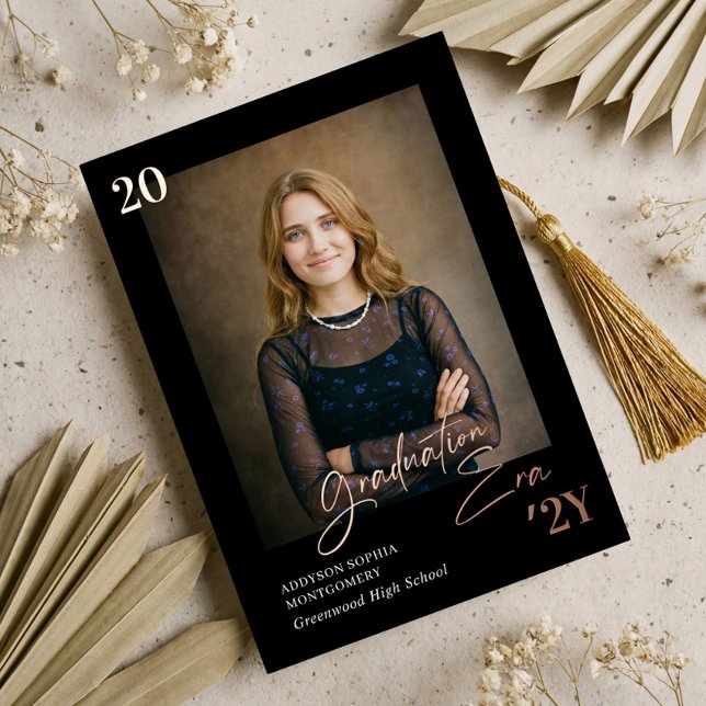 Invitation En Aluminium Graduation Era Minimal Graduate Photo Announcement (Graduation Era Minimal Graduate Photo Announcement)