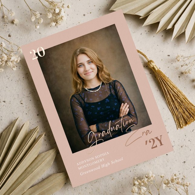 Invitation En Aluminium Graduation Era Minimal Graduate Photo Announcement (Graduation Era Minimal Graduate Photo Announcement)