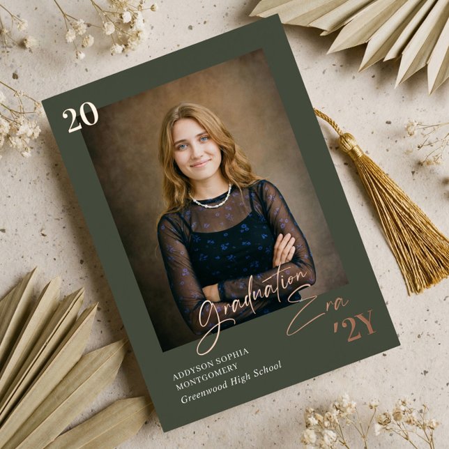 Invitation En Aluminium Graduation Era Minimal Graduate Photo Announcement (Graduation Era Minimal Graduate Photo Announcement)