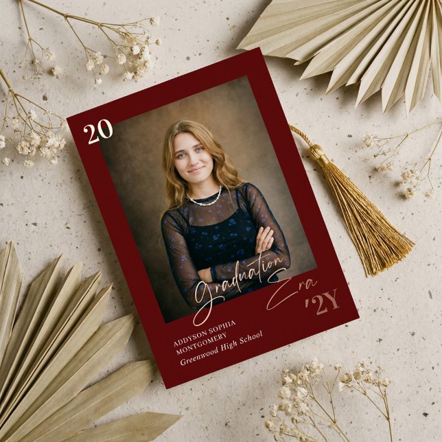 Invitation En Aluminium Graduation Era Minimal Graduate Photo Announcement (Graduation Era Minimal Graduate Photo Announcement)