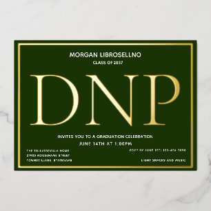 Invitation En Aluminium Graduation Green Gold DNP