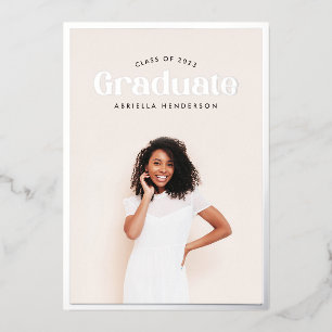 Invitation En Aluminium Graduation photo moderne rétro