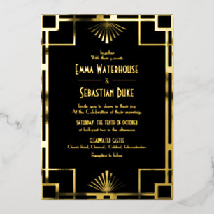 Invitation En Aluminium Grand Gatsby Art Déco Mariage
