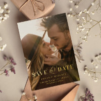 Grande Photo Feuille D'or Save the Date