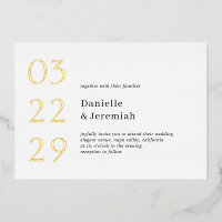 Gras Date Clean Minimal Élégant Mariage moderne