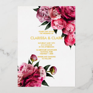 Invitation En Aluminium Gras rose moderne pivoine Mariage chic