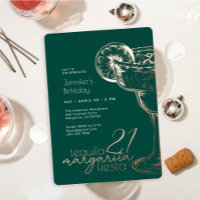 Green Margarita Fiesta 21e Anniversaire Party Gold