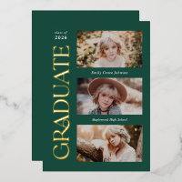 Green Trendy Serif Multiples Diplôme Photo