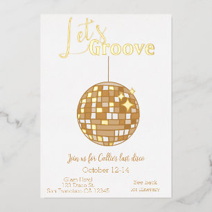 Invitation En Aluminium Groove Bachelorette Itinéraire Dernière disco