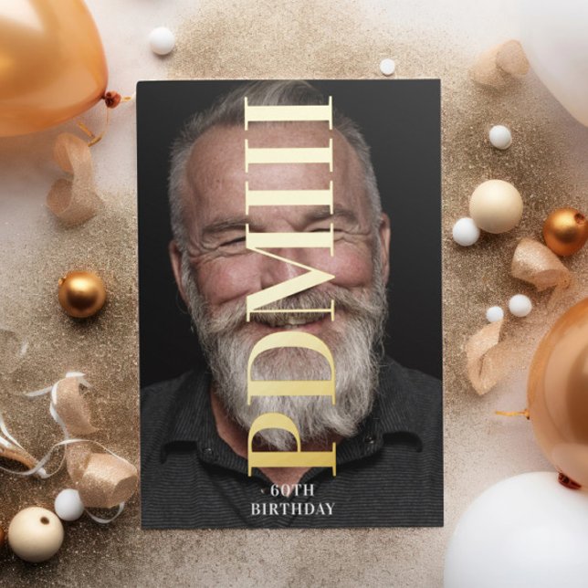 Invitation En Aluminium Gros Monogramme Gras Pressé Or Anniversaire (Créateur téléchargé)