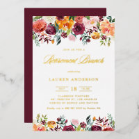 Guirlande de fleurs automnales à l'aquarelle pour
