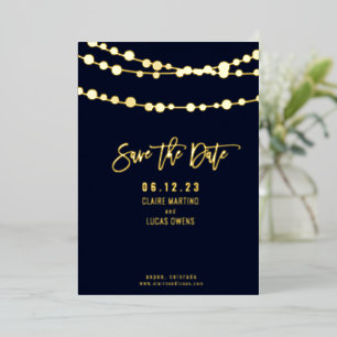 Invitation En Aluminium Guirlande Lumineuse en Papier Aluminium Save the D