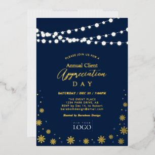 Invitation En Aluminium Guirlandes Lumineuses Logo de la fête d'apprécia