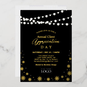Invitation En Aluminium Guirlandes Lumineuses Logo de la soirée d'appréc