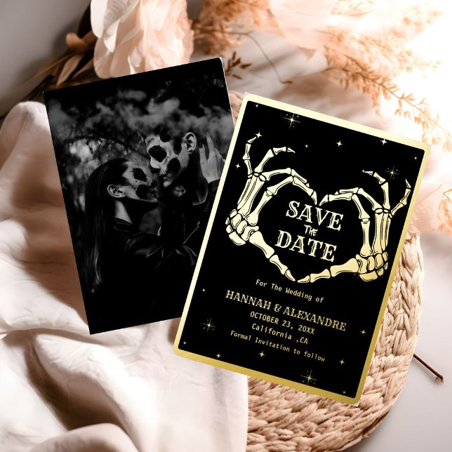 Invitation En Aluminium Halloween Dark Moody Mariage gothique Enregistrer  (Créateur téléchargé)