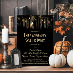 Invitation En Aluminium Halloween Maison hantée Mason Jar Costume Sweet 16