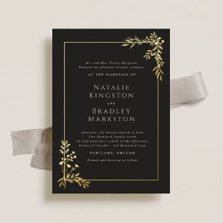 Invitation En Aluminium Hamilton Elegant Gold Foil Mariage