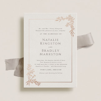 Invitation En Aluminium Hamilton Rose Gold Foil Mariage