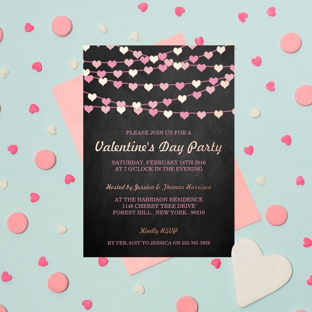 Invitation En Aluminium Hanging String Love Hearts Saint-Valentin (Créateur téléchargé)