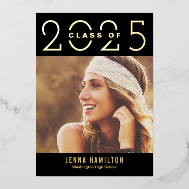 Invitation En Aluminium Happy Year Foil Graduation Annonce de couleur modi (Recto)