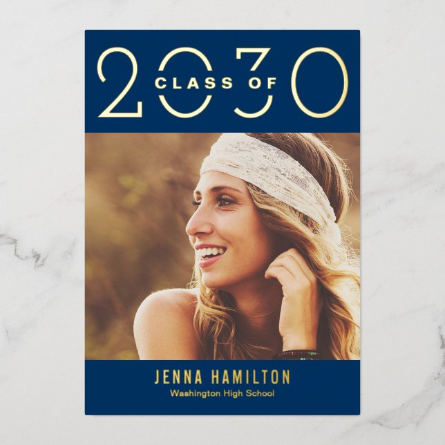 Invitation En Aluminium Happy Year Foil Graduation Annonce de couleur modi (Recto)