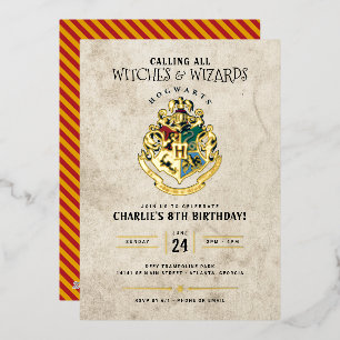 Invitation En Aluminium Harry Potter Armoiries de Poudlard Anniversaire