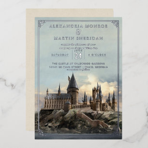 Invitation En Aluminium Harry Potter   Hogwarts Castle Mariage