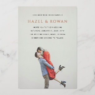 Invitation En Aluminium Hazel Photo Mariage moderne