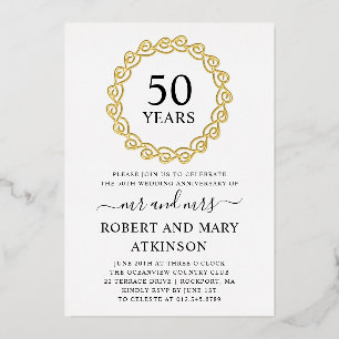 Invitation En Aluminium Heart Wreath 50e fête du Mariage