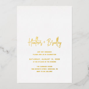 Invitation En Aluminium Heather Elegant Minimal Modern Engagement Party