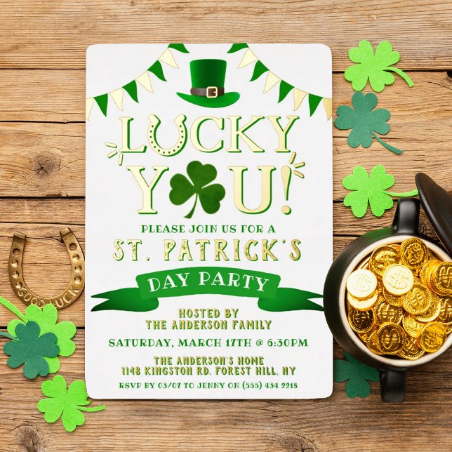 Invitation En Aluminium Heureux Toi ! Saint Patrick's Day Party Real (Créateur téléchargé)