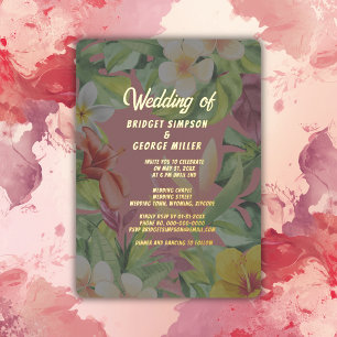 Invitation En Aluminium hibiscus hawaïen coloré tropical mariage d'été