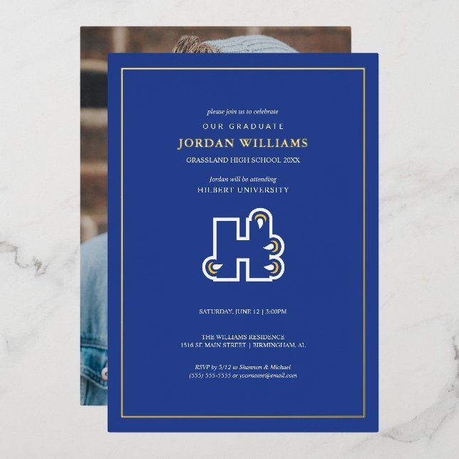 Invitation En Aluminium Hilbert College H (Recto/Verso)