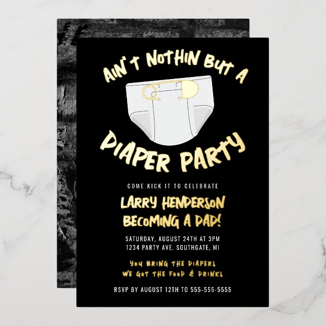 Invitation En Aluminium Hip hop de couche (Recto/Verso)