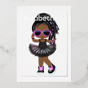 Invitation En Aluminium Hip hop Tutu African American Birthday
