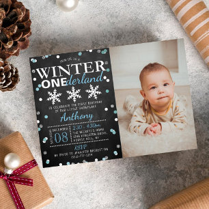 Invitation En Aluminium Hiver ONE derland 1er anniversaire Photo Real